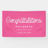 Retro Script Graduation Party Glückwünsche Banner (Horizontal)