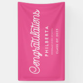 Retro Script Graduation Party Glückwünsche Banner (Vertikal)