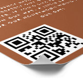 Retro Script Heart Terracotta Rust Honeymoon Fund Poster (Ecke)