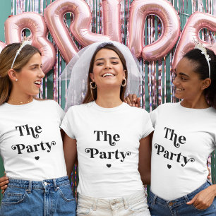 Retro-Script Herz Brautjungfer Junggesellinnenabsc T-Shirt