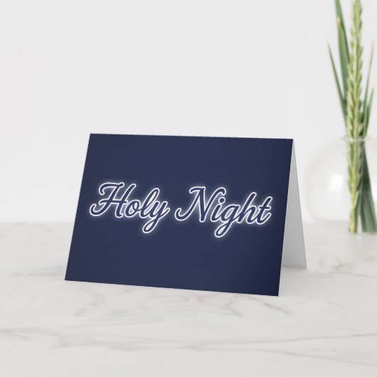 Retro Script Holy Night Christmas Feiertagskarte (Vorderseite)