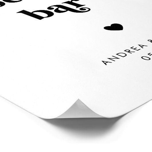 Retro Script Hot Chocolate Bar Winter Wedding Sign Poster (Ecke)