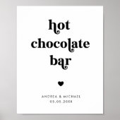 Retro Script Hot Chocolate Bar Winter Wedding Sign Poster (Vorne)