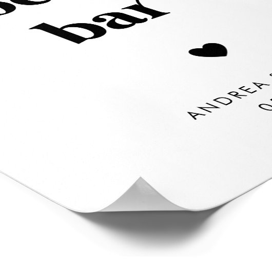 Retro Script Hot Cocoa Bar Winter Wedding Sign Poster (Ecke)