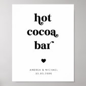 Retro Script Hot Cocoa Bar Winter Wedding Sign Poster (Vorne)