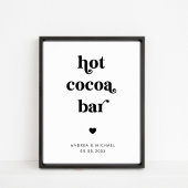 Retro Script Hot Cocoa Bar Winter Wedding Sign Poster