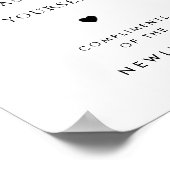 Retro Script Ladys Bathroom Basket Wedding Zeichen Poster (Ecke)