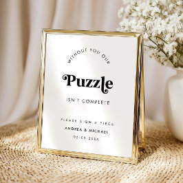 Retro Script Minimalistisch Guestbook Wedding Sign Poster