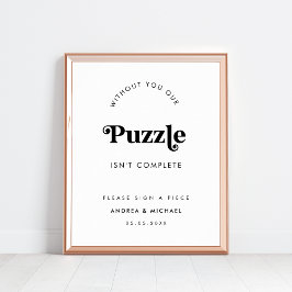 Retro Script Minimalistisch Guestbook Wedding Sign Poster