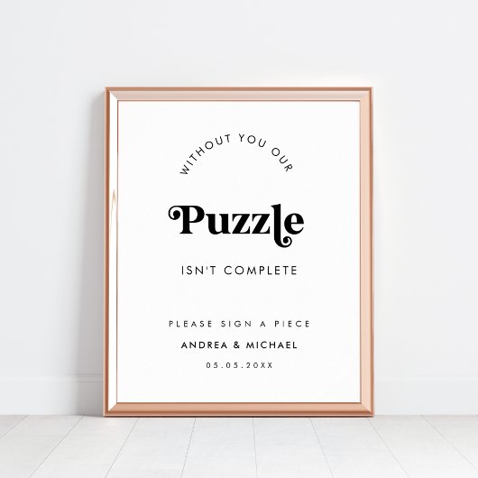 Retro Script Minimalistisch Guestbook Wedding Sign Poster