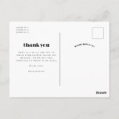 Retro Script Modern Arch 3 Foto Wedding Vielen Dan Postkarte (Rückseite)