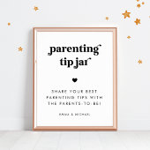 Retro Script Parenting Tip Jar Baby Duschzeichen Poster