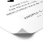 Retro Script Petal Toss Absenden Hochzeitszeichen Poster (Ecke)