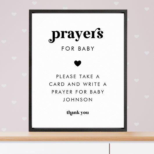 Retro Script Prayers für Baby Shooting Sign Poster