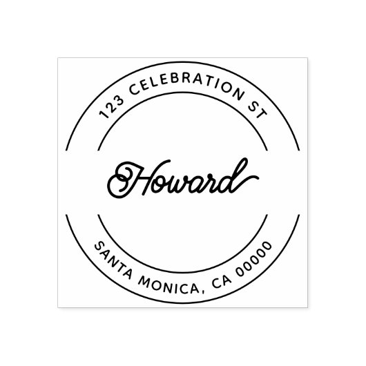 Retro Script-Rücksendeadresse Rubber-Briefmarke Gummistempel (Prägung)