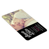 Retro Script Save the Date Foto Magnet (Rechte Seite)