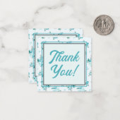 Retro Script Schriftart mit Aqua Blue Floral Viele Mitteilungskarte (Vorderseite/Rückseite Beispiel)