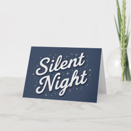 Retro Script Silent Night Christmas Feiertagskarte
