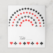 Retro Script Table Las Vegas Gambling Card Anzug Platzkarte (Außenseite Aufgefaltet)
