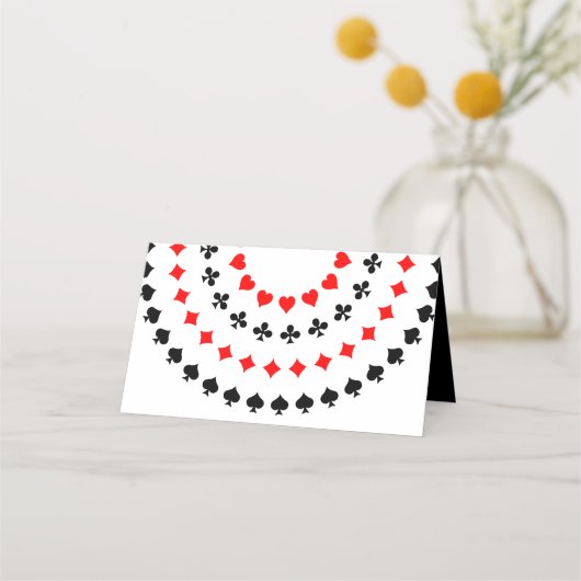 Retro Script Table Las Vegas Gambling Card Anzug Platzkarte (Rückseite)