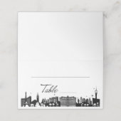 Retro Script Table Las Vegas Skyline Platzkarte (Außenseite Aufgefaltet)