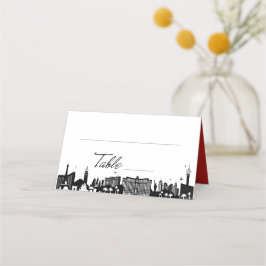 Retro Script Table Las Vegas Skyline Platzkarte