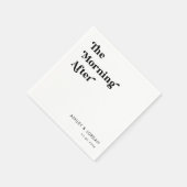 Retro Script Typografie Am Morgen nach dem Party Serviette (Ecke)