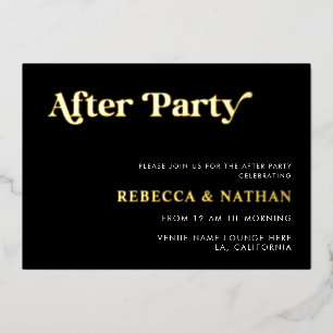 Retro-Script-Typografie-Hochzeits- After-Party Rea Folieneinladung