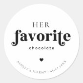 Retro-Script-Typografie Ihre Lieblings-Gastgeschen Runder Aufkleber (Vorderseite)