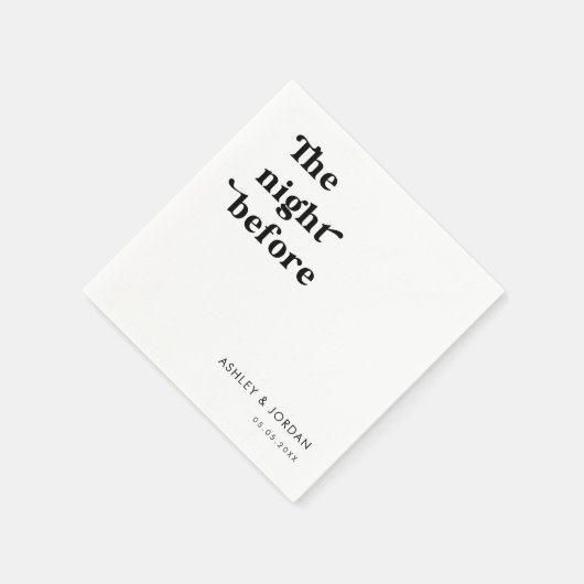 Retro Script Typografie The Night Before Probe Serviette (Ecke)