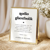 Retro Script Typografy Audio Guestbook Wedding Poster