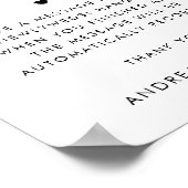 Retro Script Typografy Audio Guestbook Wedding Poster (Ecke)