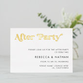 Retro Script Typografy Wedding After Party Real Folieneinladung (Stehend vorne)