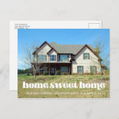 Retro-Script-Zuhause-Meldung für Zuhause-Bewegung Postkarte (Vorne/Hinten)