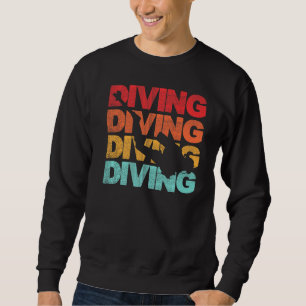 Retro Scuba Diver Vintage Ozeane Tiefsee Wal Sweatshirt