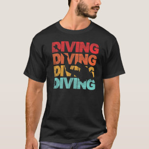 Retro Scuba Diver Vintage Ozeane Tiefsee Wal T-Shirt