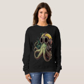 Retro Scuba Diver Weird Octopus Design Octopus Hel Sweatshirt (Vorne ganz)