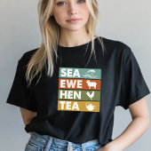 Retro Sea Ewe Hen Tea Funny Joke Men Women T-Shirt