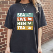Retro Sea Ewe Hen Tea Funny Joke Men Women T-Shirt