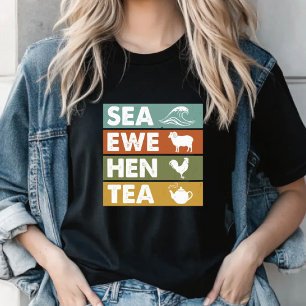 Retro Sea Ewe Hen Tea Lustiger Scherz Männer Fraue T-Shirt