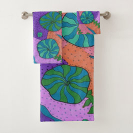 Retro Sea Garden Abstrakt  Badhandtuch Set