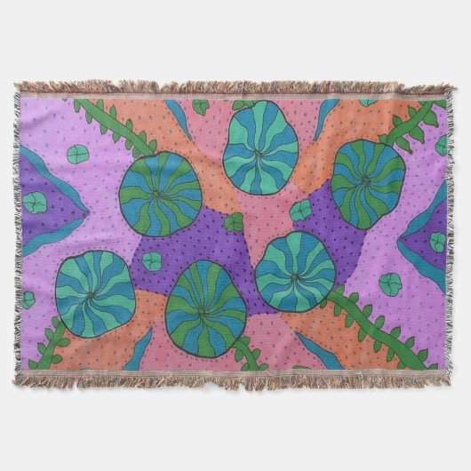 Retro Sea Garden Abstrakt Decke (Vorderseite)