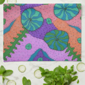 Retro Sea Garden Abstrakt   Geschirrtuch (Gefaltet)