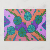 Retro Sea Garden Abstrakt Postkarte (Vorderseite)