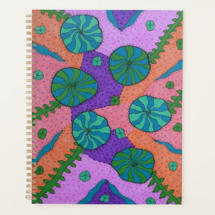 Retro Sea Garden in Orange und Lila Planer