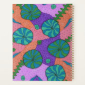 Retro Sea Garden in Orange und Lila  Planer (Rückseite)