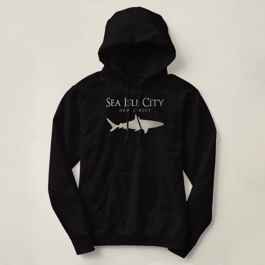 Retro Sea Isle City NJ Shark Hoodie (Design vorne)