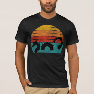 Retro Sea Serpent Silhouette Vintages Design T-Shirt