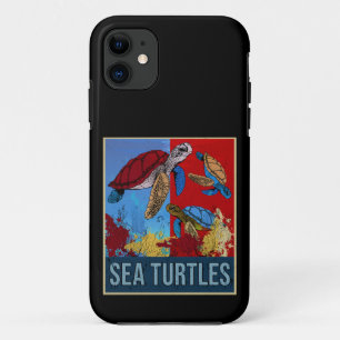 Retro Sea Turtles Gift Underwater Tortoise Case-Mate iPhone Hülle