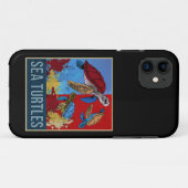 Retro Sea Turtles Gift Underwater Tortoise Case-Mate iPhone Hülle (Rückseite (Horizontal))